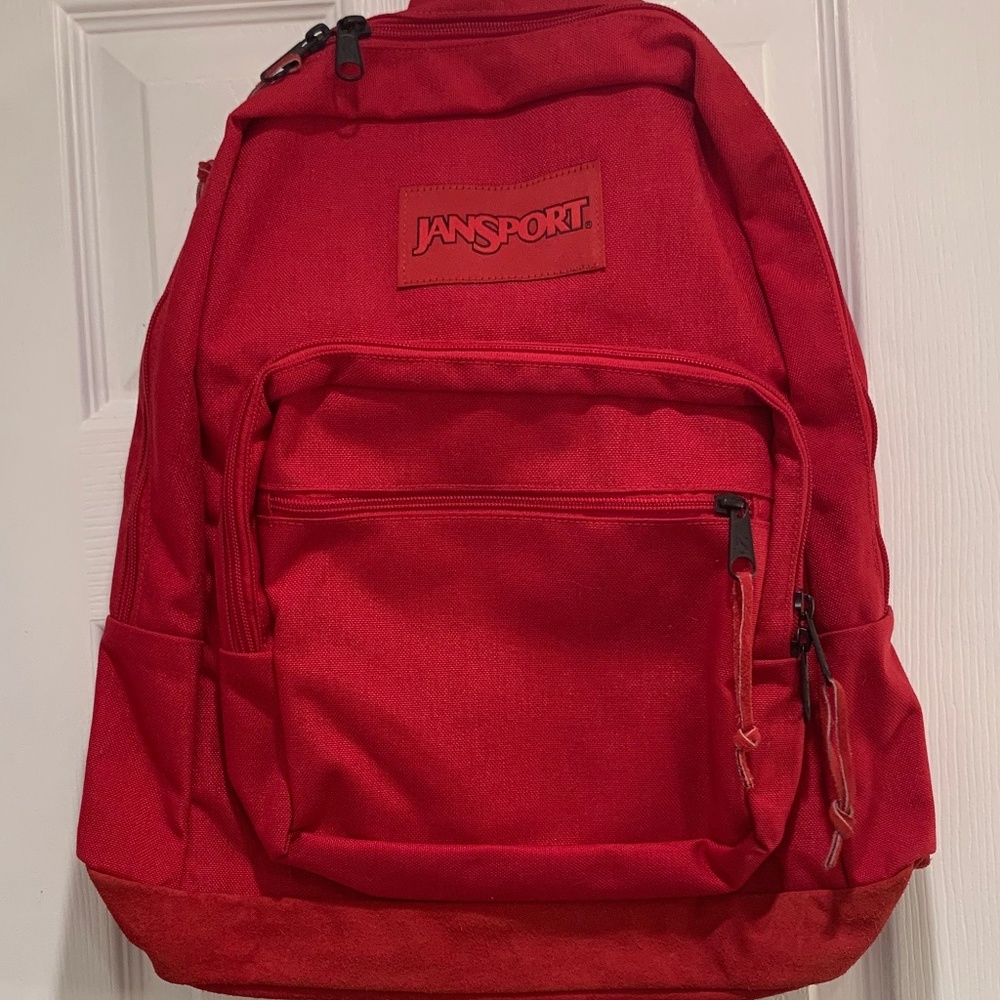 Jansport Red Suede Bottom Backpack